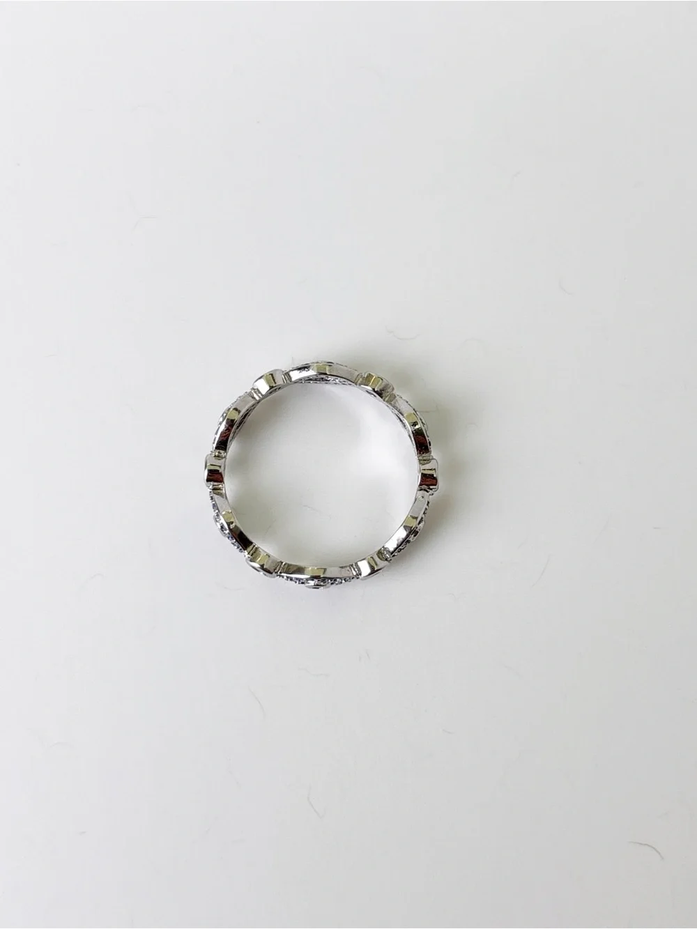 Sterling Silver Blue Evil Eye Band Ring with Cubic Zirconia